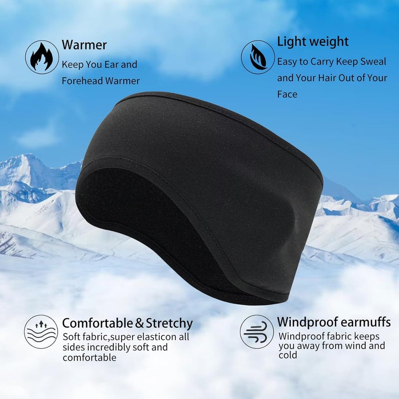 Renil Store Ear Warmers for Men and Women & Ear Warmers for Cold Weather Headband (Black, One Size) - Image 5